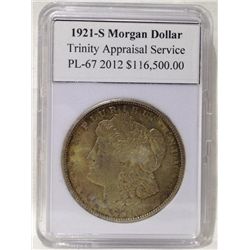 1921-S Morgan Silver Dollar TAS PL-67