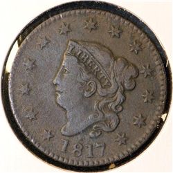 1817 N-6 Braided Hair Large Cent F-12