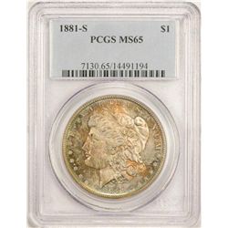 1881-S Morgan Silver Dollar PCGS MS65