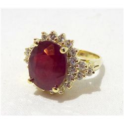 14KT Yellow Gold Ladies Ruby & Diamond  Ring