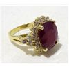Image 3 : 14KT Yellow Gold Ladies Ruby & Diamond  Ring
