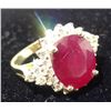 Image 5 : 14KT Yellow Gold Ladies Ruby & Diamond  Ring