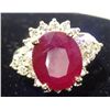 Image 7 : 14KT Yellow Gold Ladies Ruby & Diamond  Ring