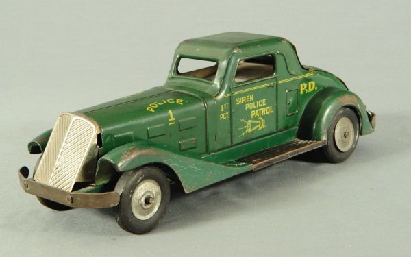 Police Car Louis Marx Tin Wind Up Toy Police Car Louis Marx Tin Wind Up Toy