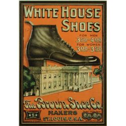 White House Shoes Embossed Lithographed Tin Sign