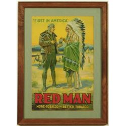Red Man Tobacco Airplane Lithograph Poster