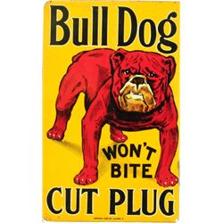 Bull Dog Cut Plug Tobacco Flanged Sign