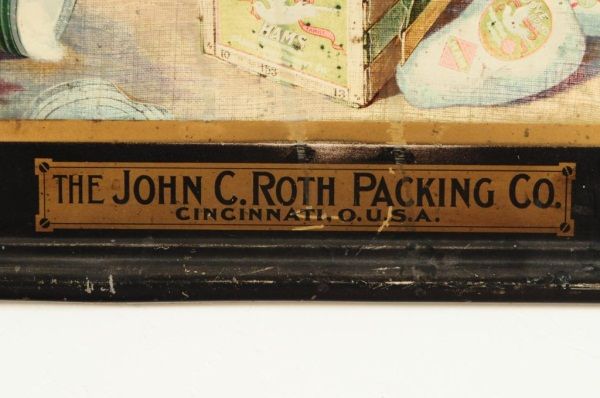 John C. Roth Packing Co Self Framed Tin Sign