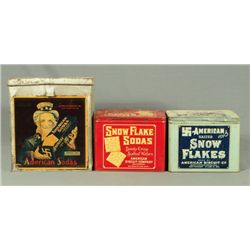 3 American Biscuit Co. Uncle Sam & Swastika Tins