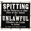 Image 1 : "No Spitting" Train Station Porcelain Sign