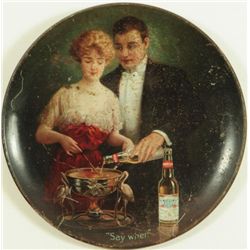 Budweiser Beer "Say When" Lithographed Tin Charger