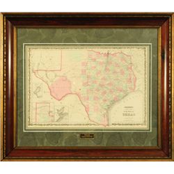 1862 Johnson & Ward Texas Map