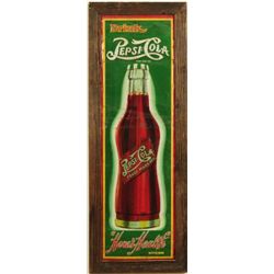 Pepsi-Cola Embossed Tin Bottle Sign