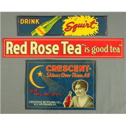 3 Tin Soda Advertising Signs