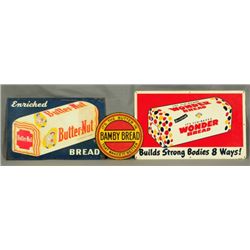 3 Vintage Bread Advertising Tin Signs
