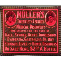Muller's Medicine Tonic Advertising Sign