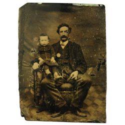 Sheriff & Child Tin Type Photograph
