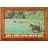 Image 1 : Lonestar Beer Pasture Sign in Ranch Oak Frame