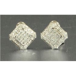 Pair of 14kt WG Diamond Earrings