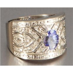 14kt White Gold Tanzanite & Diamond Ring