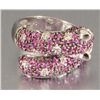 Image 2 : 14kt White Gold Ruby & Diamond Cat Ring