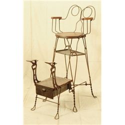 Wire Shoe Shine Stand with Drawer