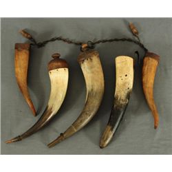 Collection Of 4 Grease & Powder Horns