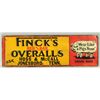 Image 2 : Finck's Red Bar Overalls Embossed Tin Sign