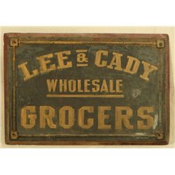 Lee & Caddy Wholesale Grocers Metal Sign