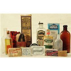 Collection Of Antique Pharmacy Snake Oil Bottles