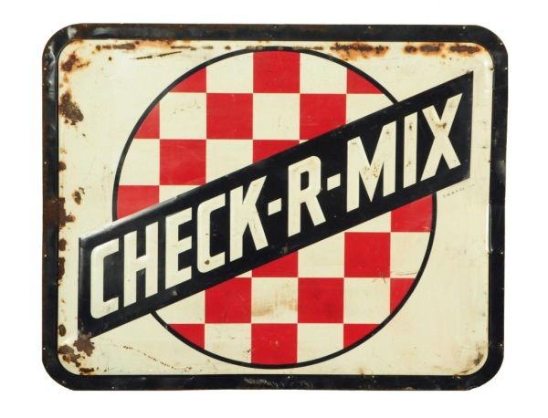 Purina Check-R-Mix Tin Advertising Sign