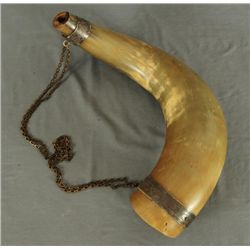 Large German Horn With Silver Bands