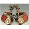 Image 1 : Pair Of Blue Snake Inlay Spurs Concho Straps