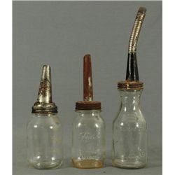 Collection of 3 Glass Oil Jars