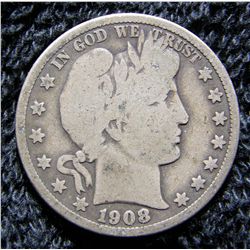 1908 D Barber Half Dollar