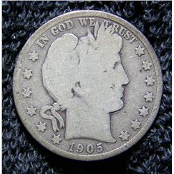 1905 S Barber Half Dollar Better Date