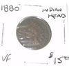 Image 1 : 1880 INDIAN HEAD PENNY RED BOOK VALUE IS $15.00 *RARE EARLY YEAR VERY FINE GRADE*!!