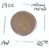 Image 1 : 1902 INDIAN HEAD PENNY RED BOOK VALUE IS $25.00 *VERY RARE FULL LIBERTY EARLY YEAR AU HIGH GRADE*!!