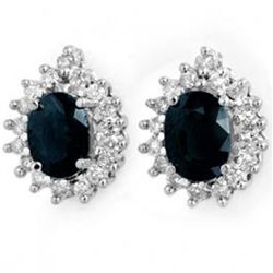 3.87 ctw Sapphire & Diamond Earrings 14K