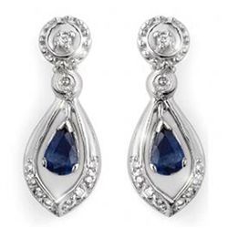 1.36 ctw Blue Sapphire & Diamond Earrings