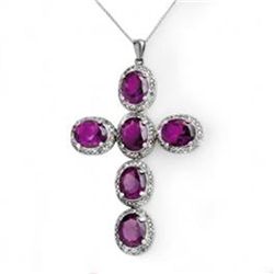 20.0 ctw Amethyst & Diamond Pendant 14K