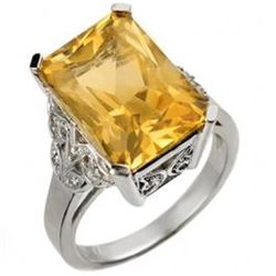 9.20 ctw Citrine & Diamond Ring 14K