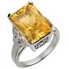 Image 1 : 9.20 ctw Citrine & Diamond Ring 14K