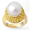 Image 1 : 2.0 ctw Yellow Sapphire & Pearl Ring
