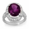 Image 1 : 5.50 ctw Amethyst & Diamond Ring 14K