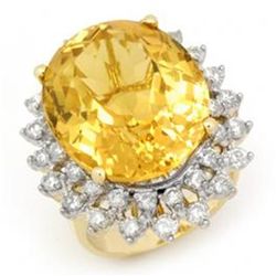 20 ctw Citrine & Diamond Ring 14K