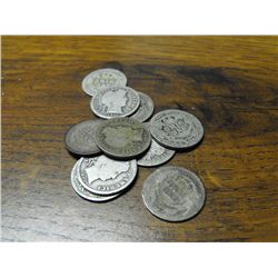 Lot of 10 Barber Dimes