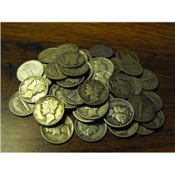 Lot of 100 Mercury Dimes