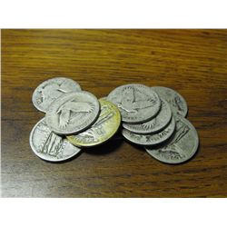 Lot Of 10 Standing Liberty Quarters