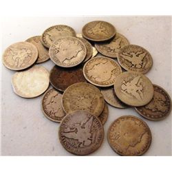 Lot of 20 Barber Half Dollars